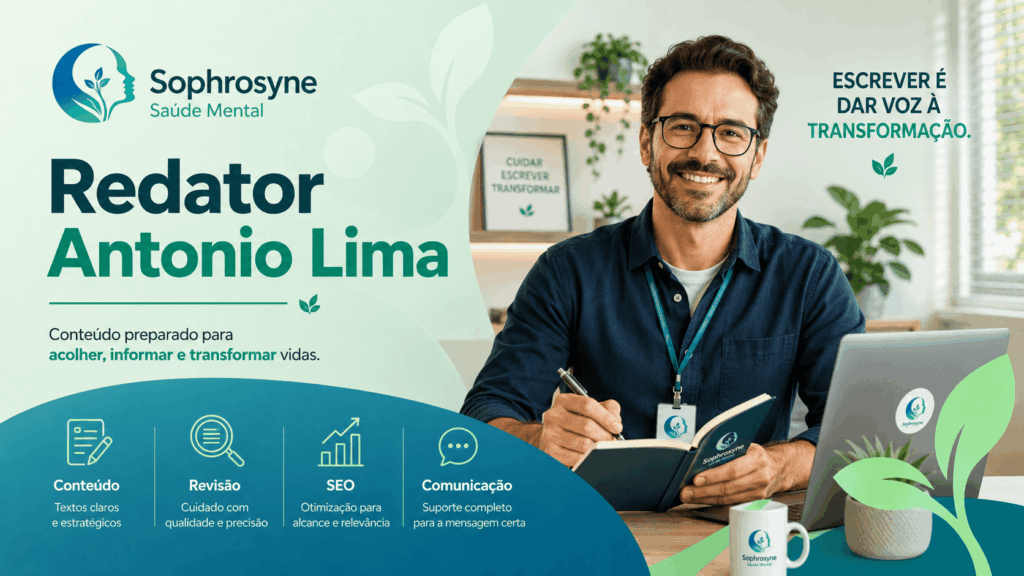 Antonio Lima, redator da Clínica Sophrosyne Saúde Mental