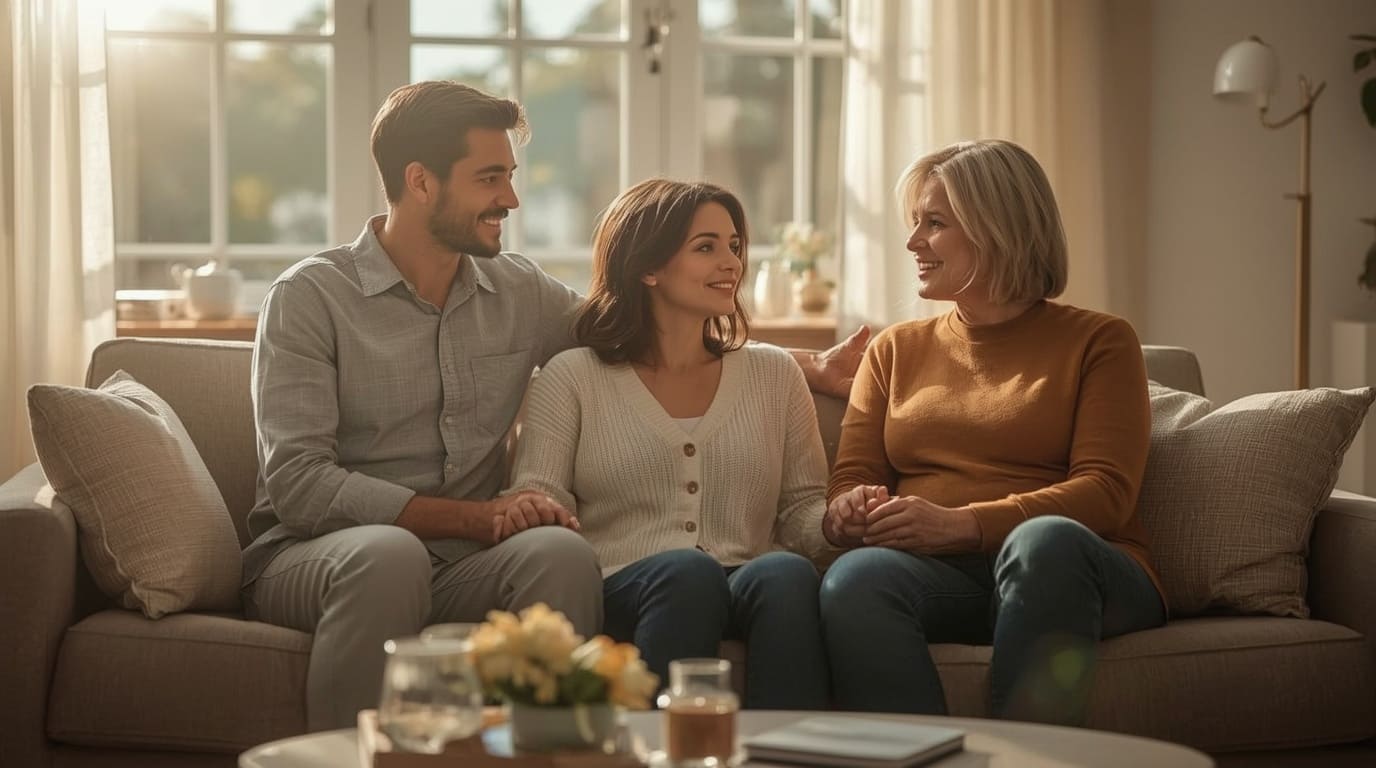 Família apoiando tratamento psiquiátrico